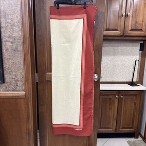 CACHAREL Vintage Tablecloth Rust & Ivory MCM  50 x 70